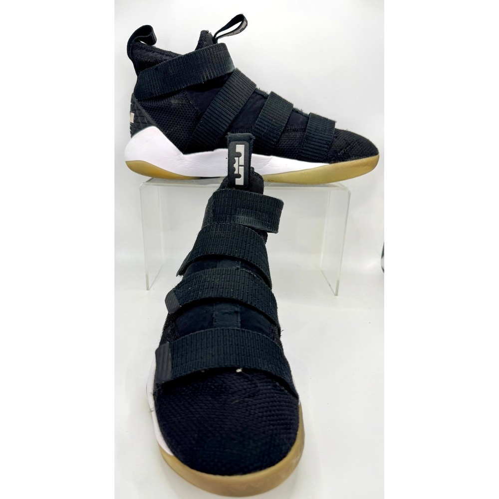 Nike LeBron Soldier 11 TB Basketball High Top Shoes Size 8 Black Gum‎ 943155-003